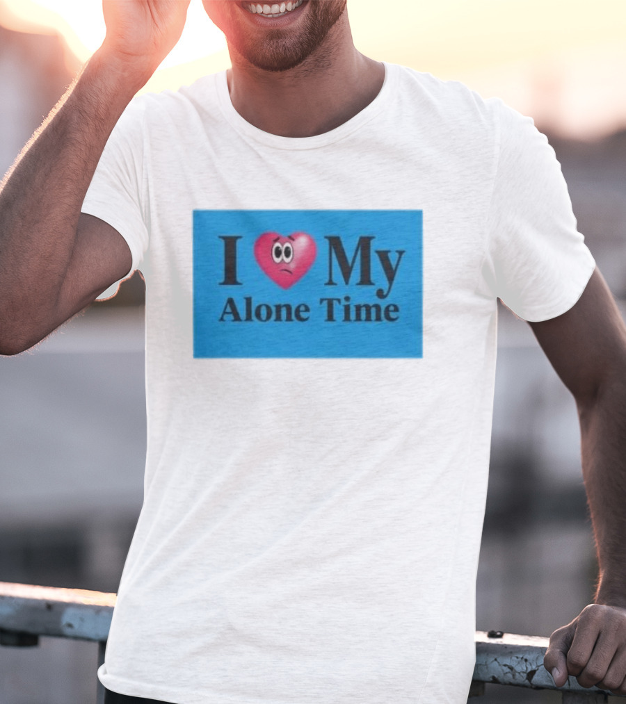 I Heart My Alone Time With Pink Heart Eyes T-Shirt