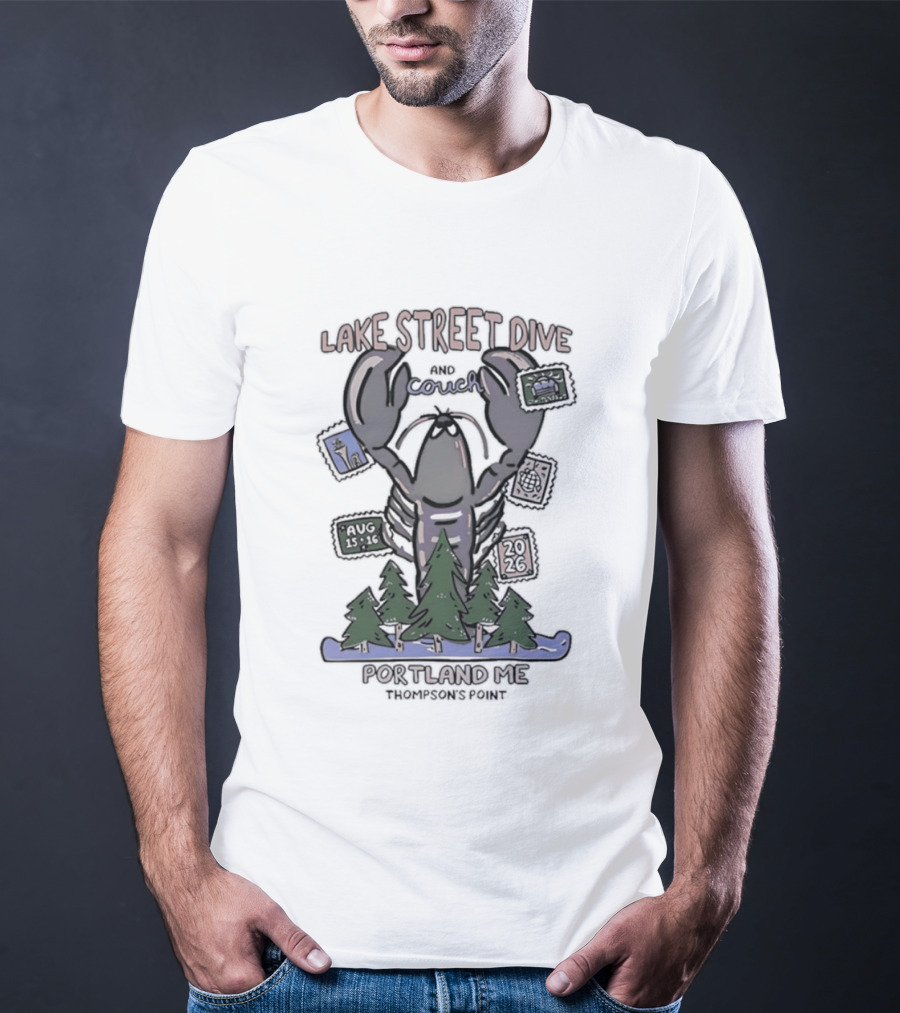 Lake Street Dive Portland ME Thompson's Point 2026 Lobster Trees Ski T-Shirt