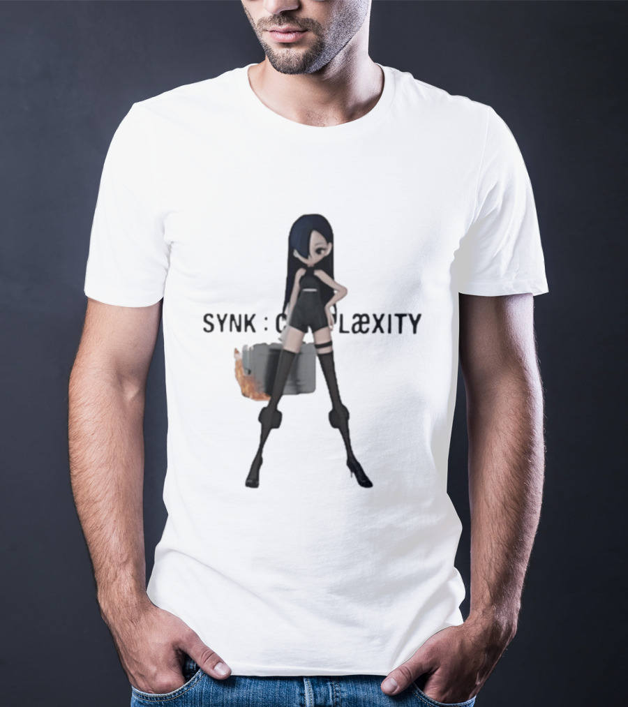 SYNK COMPLaeXITY Mysterious Anime Character With Burning Suitcase T-Shirt