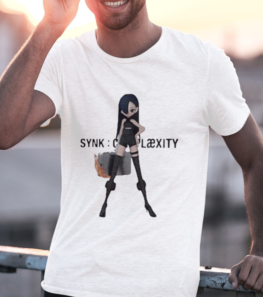 SYNK COMPLaeXITY Mysterious Anime Character With Burning Suitcase T-Shirt