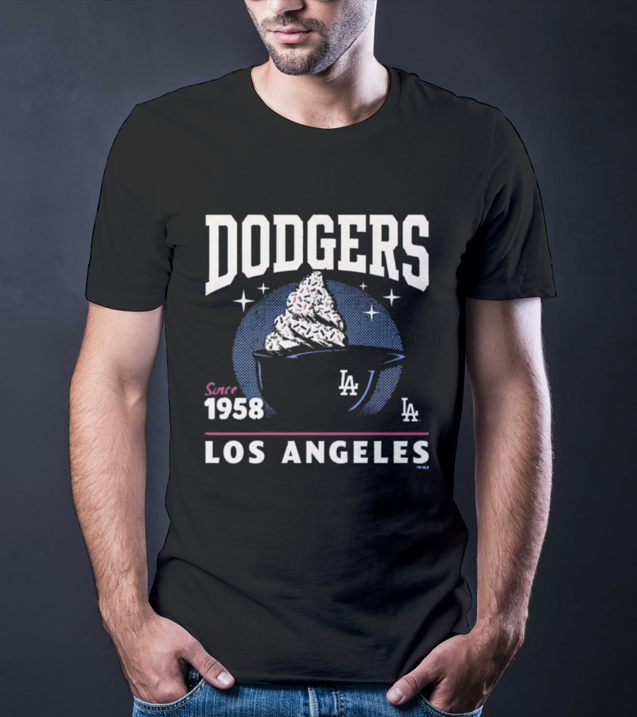 Dodgers Los Angeles Since 1958 Ice Cream LA T-Shirt