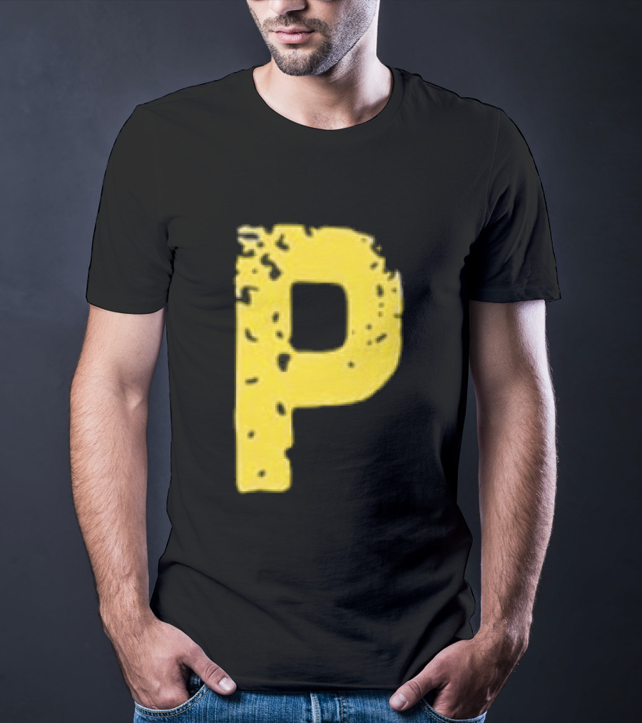 2026 Pirates IUP Night Yellow Pirate Letter P T-Shirt