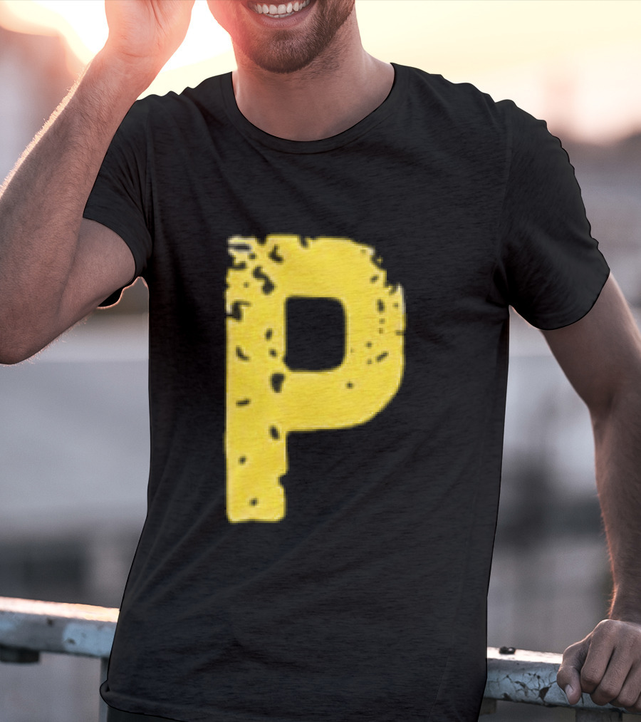 2026 Pirates IUP Night Yellow Pirate Letter P T-Shirt