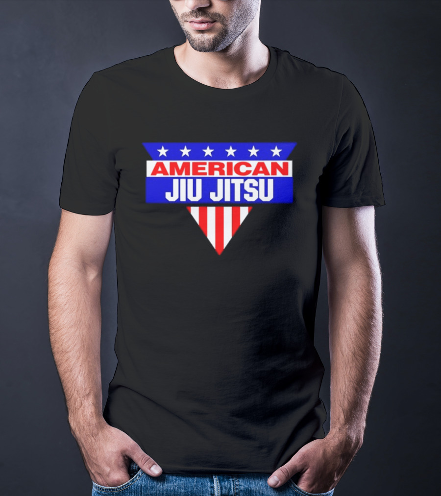 American Jiu Jitsu Stars And Stripes BJJ Martial Arts Grappling T-Shirt