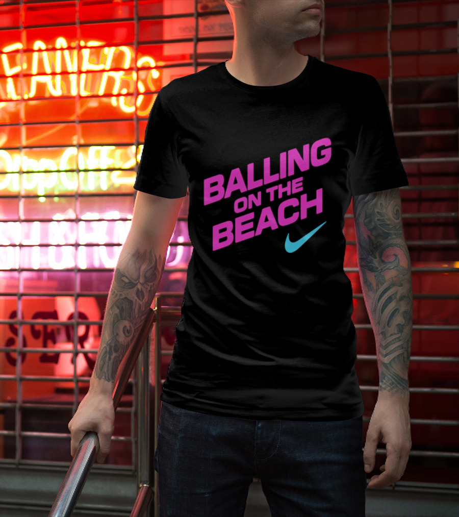 Balling On The Beach Nike Swoosh T-Shirt