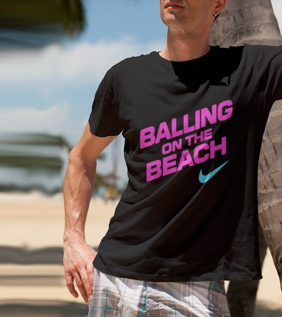 Balling On The Beach Nike Swoosh T-Shirt