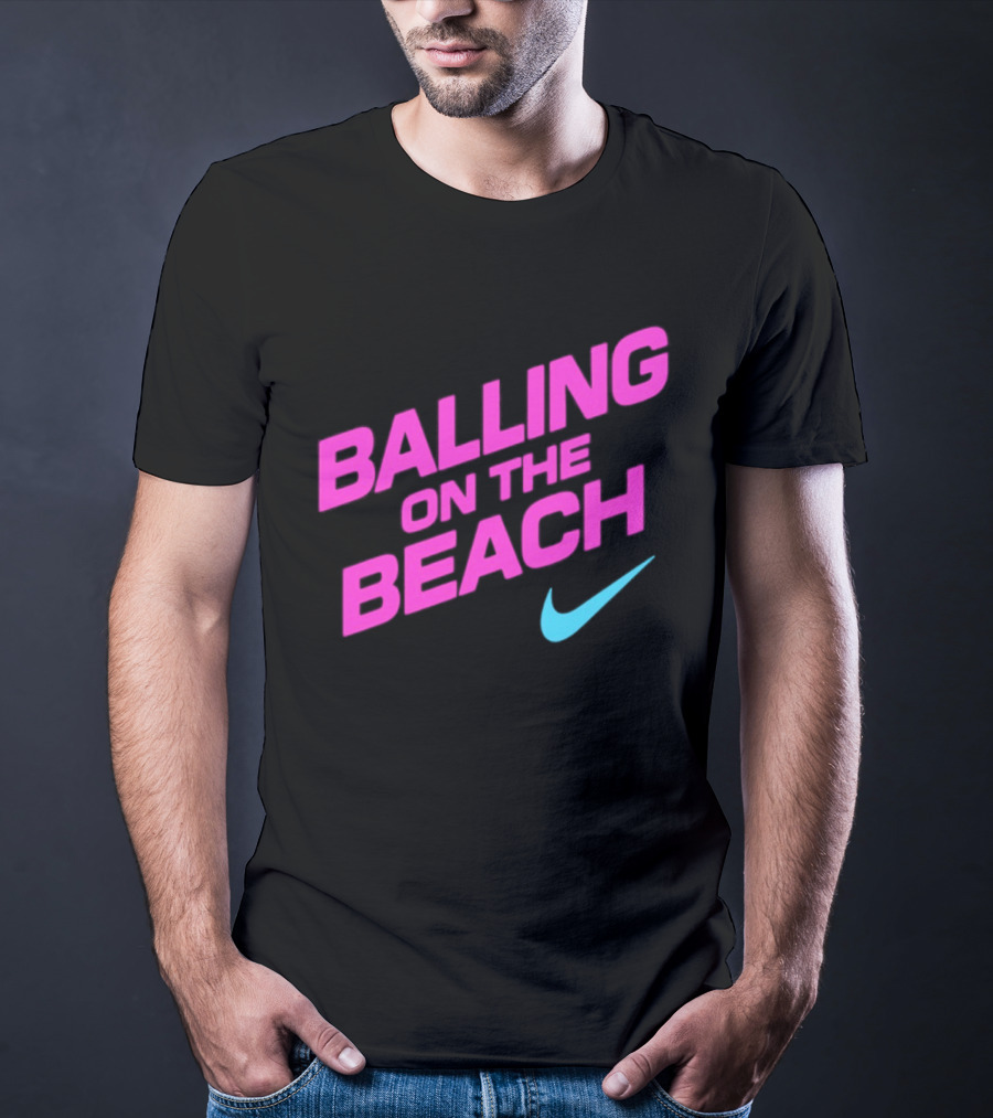 Balling On The Beach Nike Swoosh T-Shirt