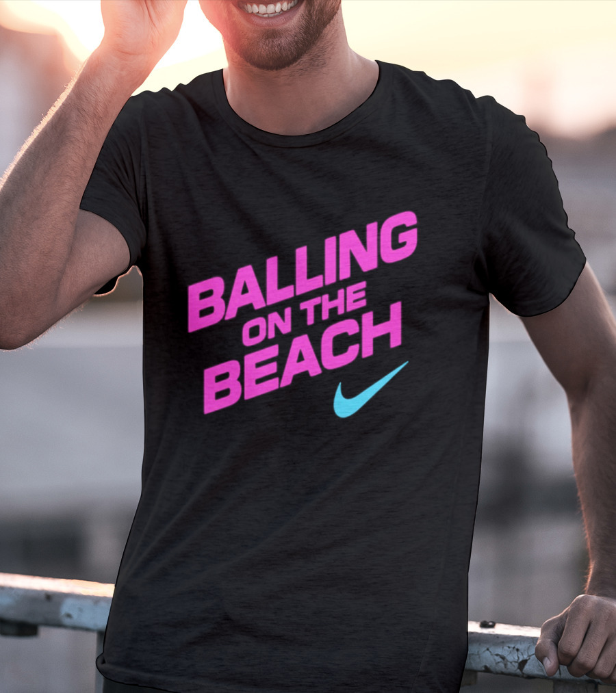 Balling On The Beach Nike Swoosh T-Shirt
