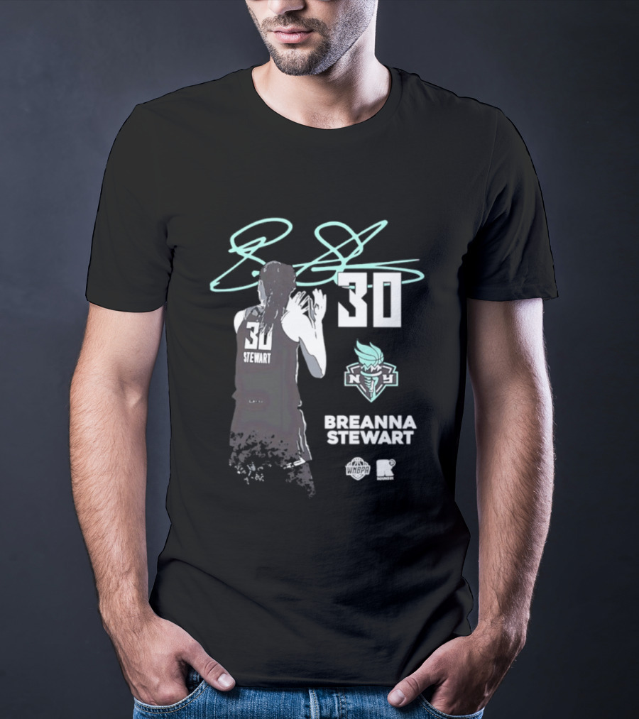 Breanna Stewart 30 New York Liberty NY Signature T-Shirt