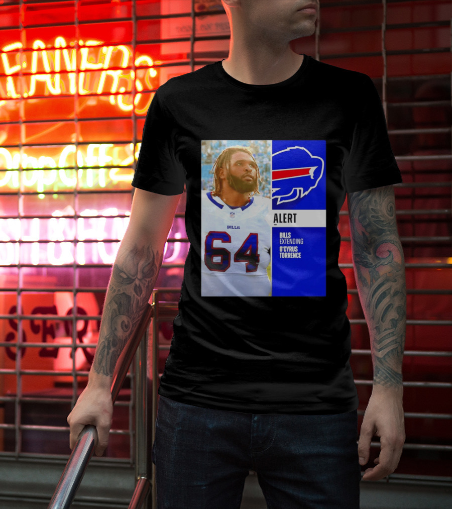 Buffalo Bills Alert Extending O'Cyrus Torrence Number 64 T-Shirt