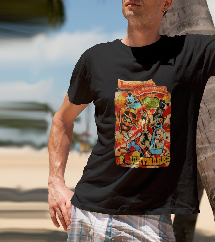 Infernal Carnival Of Nightmares Universal Orlando Halloween Horror Nights 35 Spooky Clown And Ghostly Characters T-Shirt