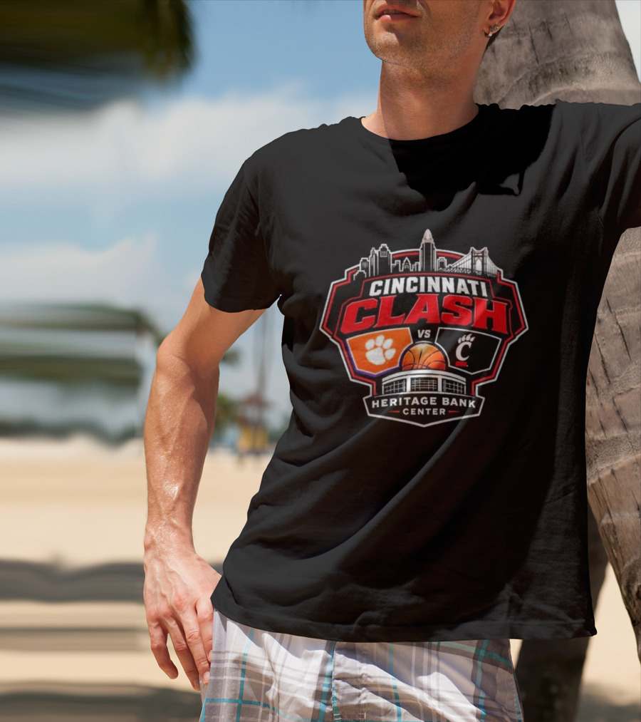 Clemson Vs Cincy Cincinnati Clash Heritage Bank Center 2026 T-Shirt