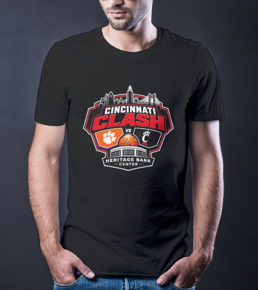 Clemson Vs Cincy Cincinnati Clash Heritage Bank Center 2026 T-Shirt