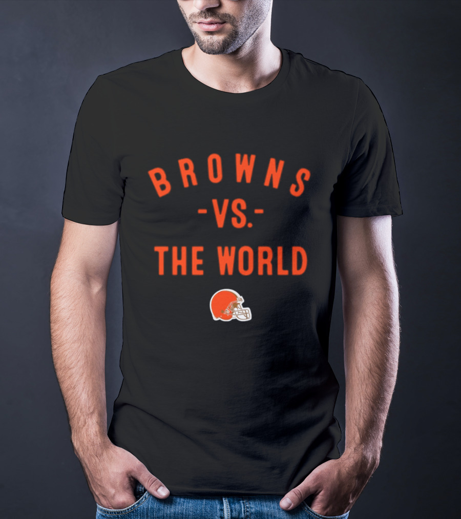 Browns Vs The World 2026 Season Cleveland Football Helmet T-Shirt