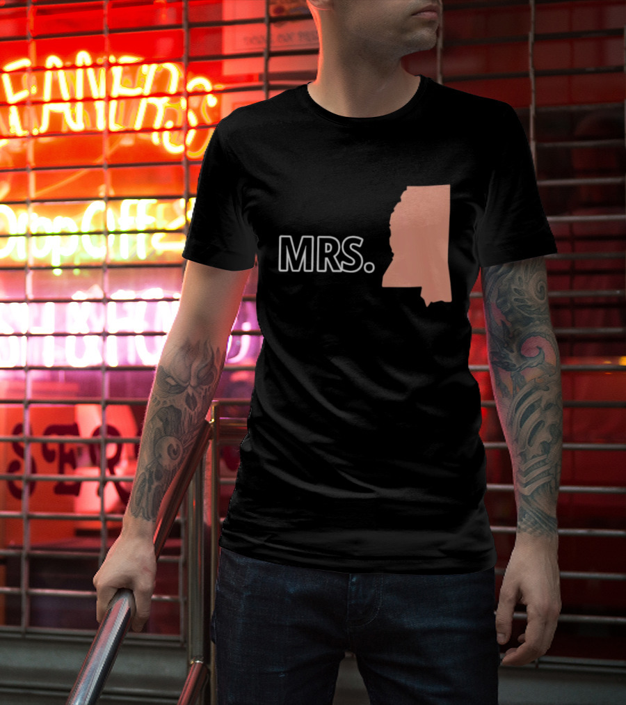 Mrs Mississippi State Map T-Shirt