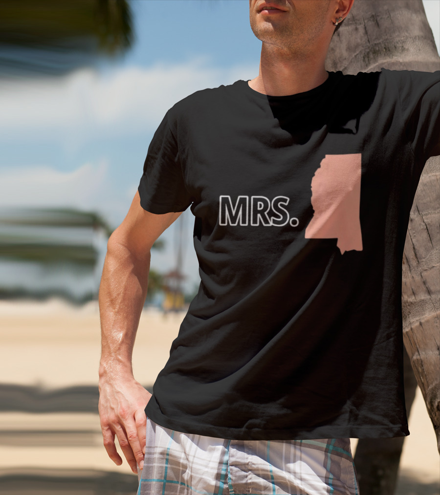 Mrs Mississippi State Map T-Shirt