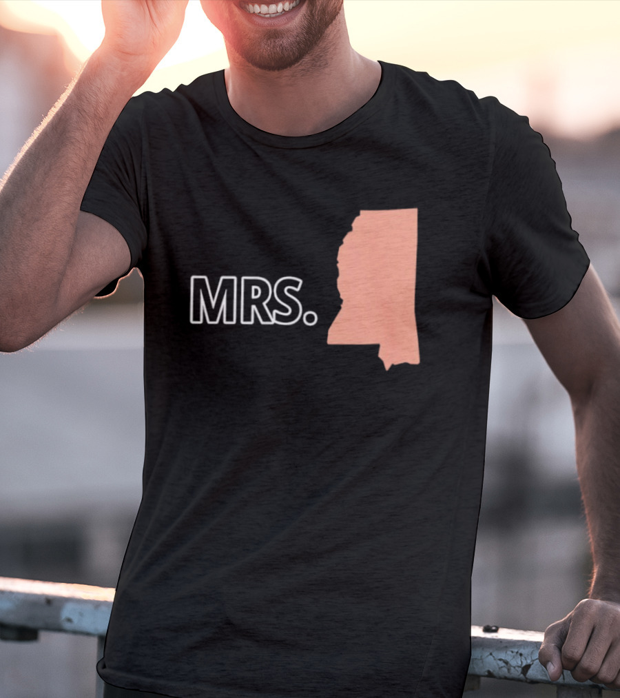Mrs Mississippi State Map T-Shirt
