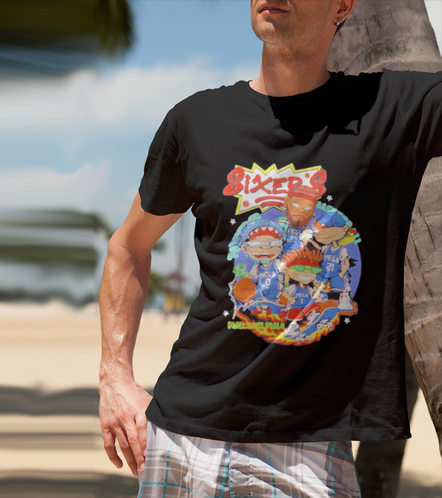 Philadelphia Sixers Basketball Rugrats Characters T-Shirt