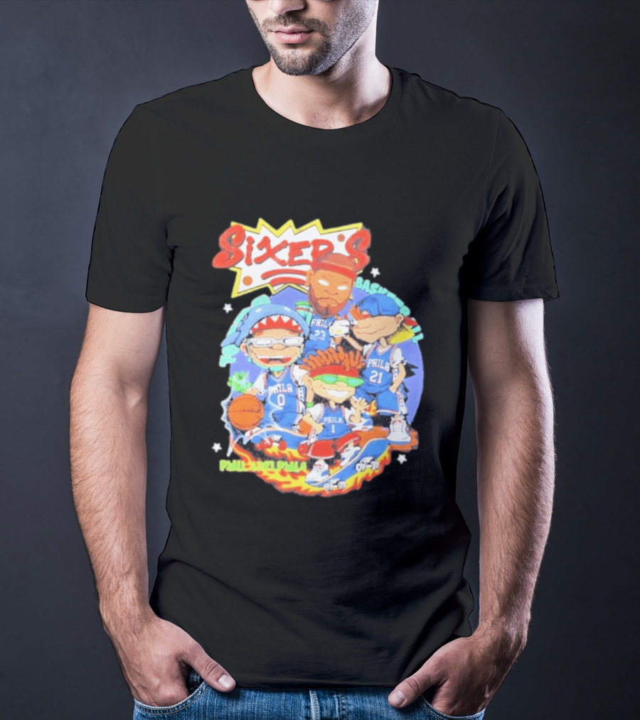 Philadelphia Sixers Basketball Rugrats Characters T-Shirt