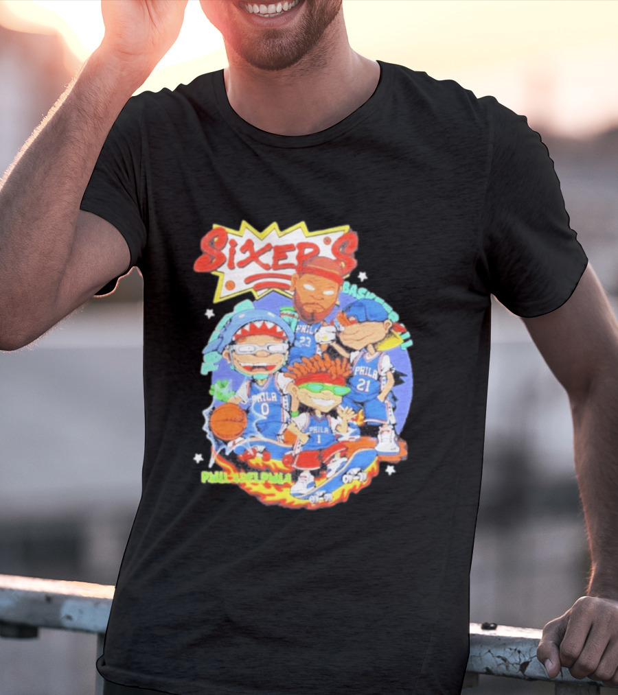 Philadelphia Sixers Basketball Rugrats Characters T-Shirt