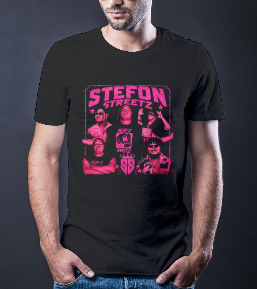 Stefon Streetz Pink Stars And Faces T-Shirt
