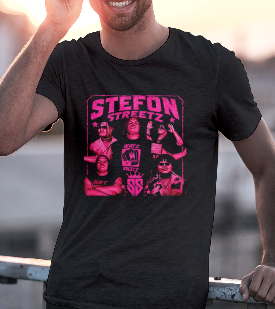 Stefon Streetz Pink Stars And Faces T-Shirt