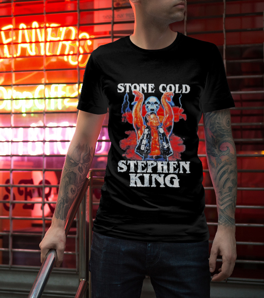 Stone Cold Stephen King 3 16 WWE Horror Scary Mashup T-Shirt