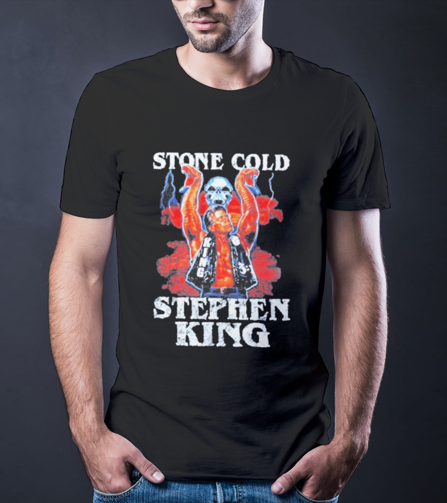 Stone Cold Stephen King 3 16 WWE Horror Scary Mashup T-Shirt