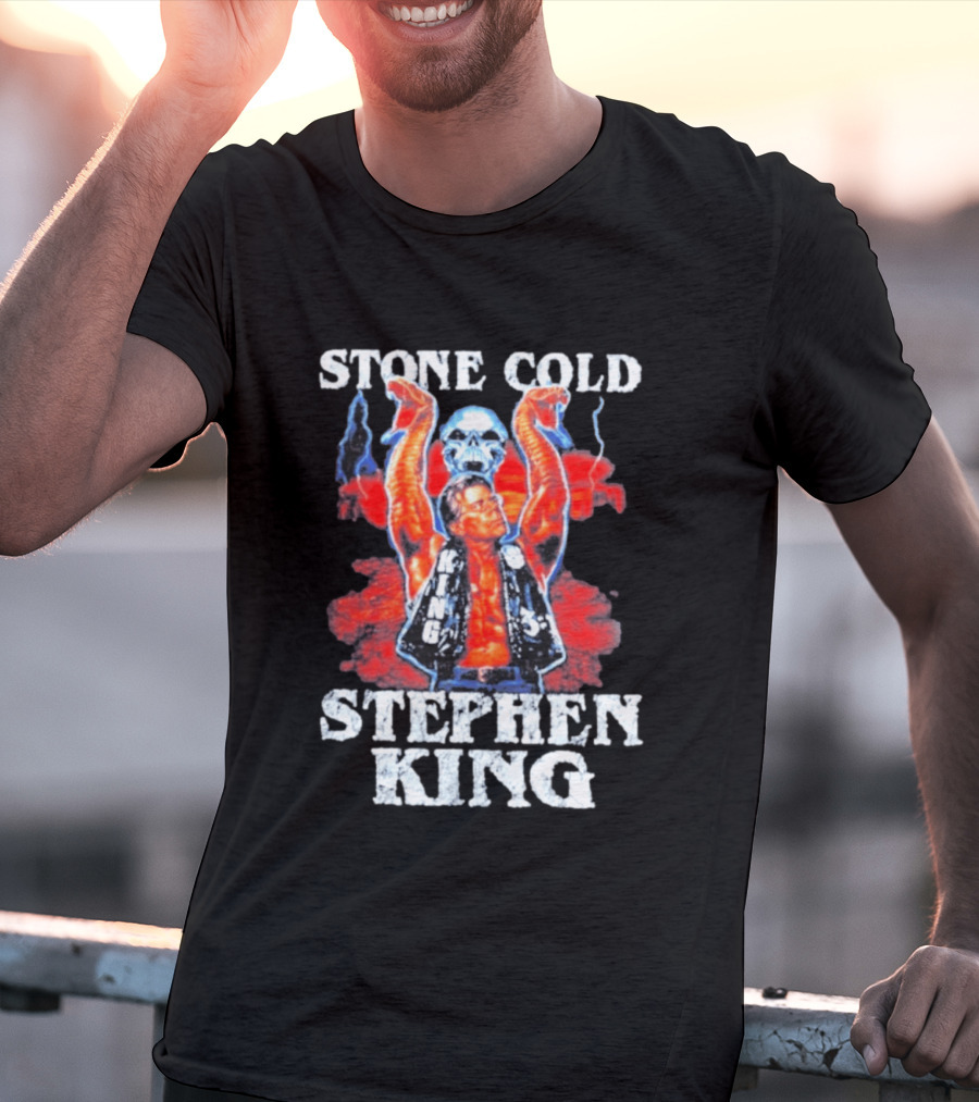 Stone Cold Stephen King 3 16 WWE Horror Scary Mashup T-Shirt