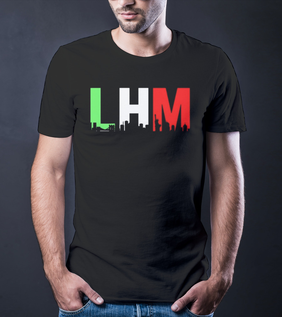 Stream Yvng Mobster LHM NYC Skyline Green White Red Drip Letters T-Shirt
