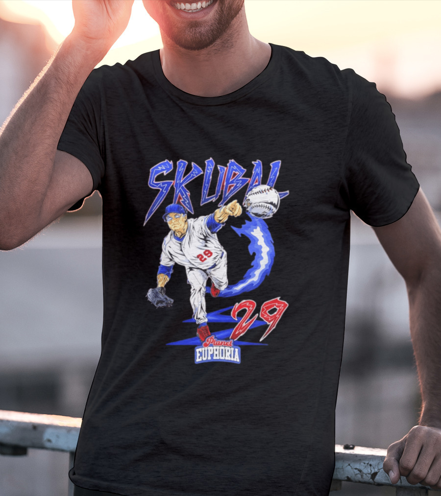 Tarik Skubal 29 Planet Euphoria Dodgers MLB Comic 2026 T-Shirt