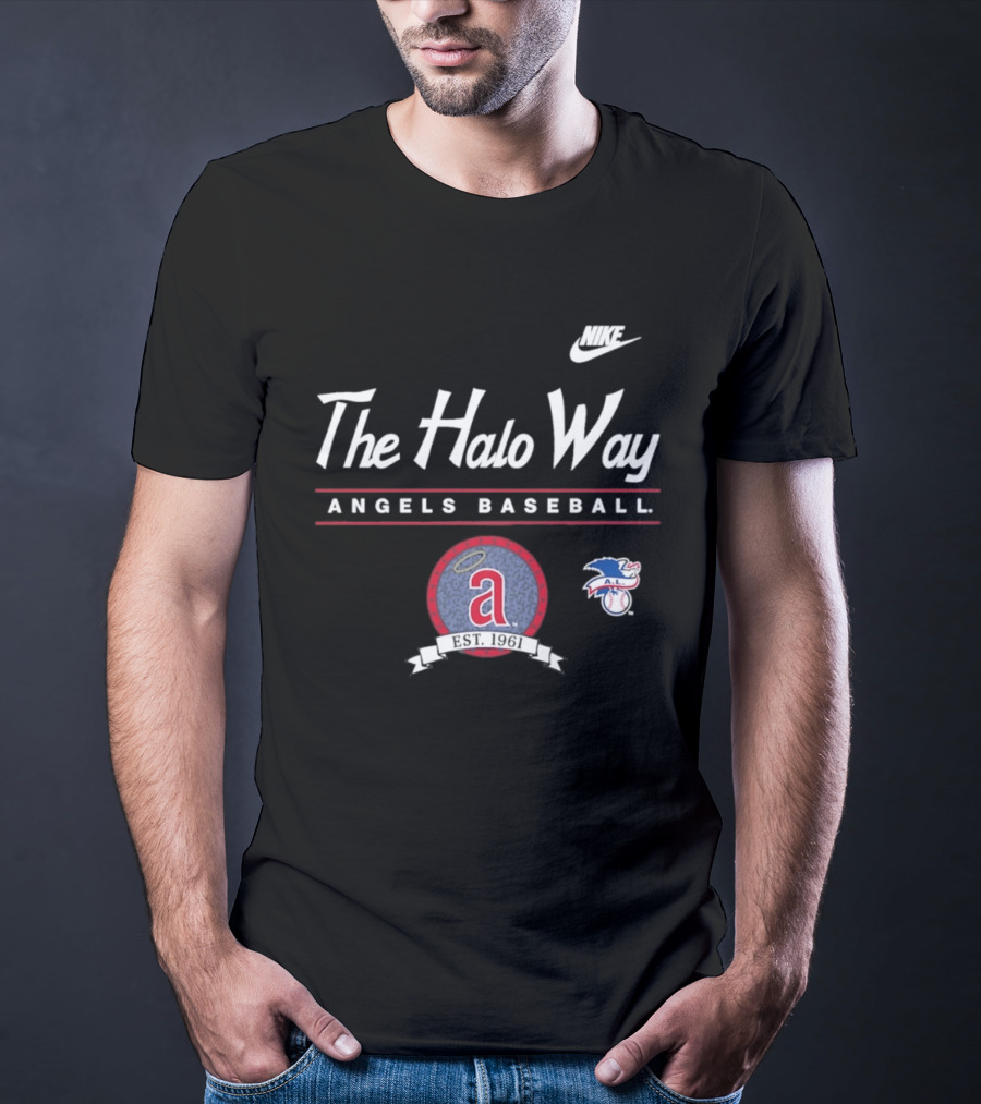 The Halo Way Angels Baseball Est 1961 MLB Nike A.L. T-Shirt