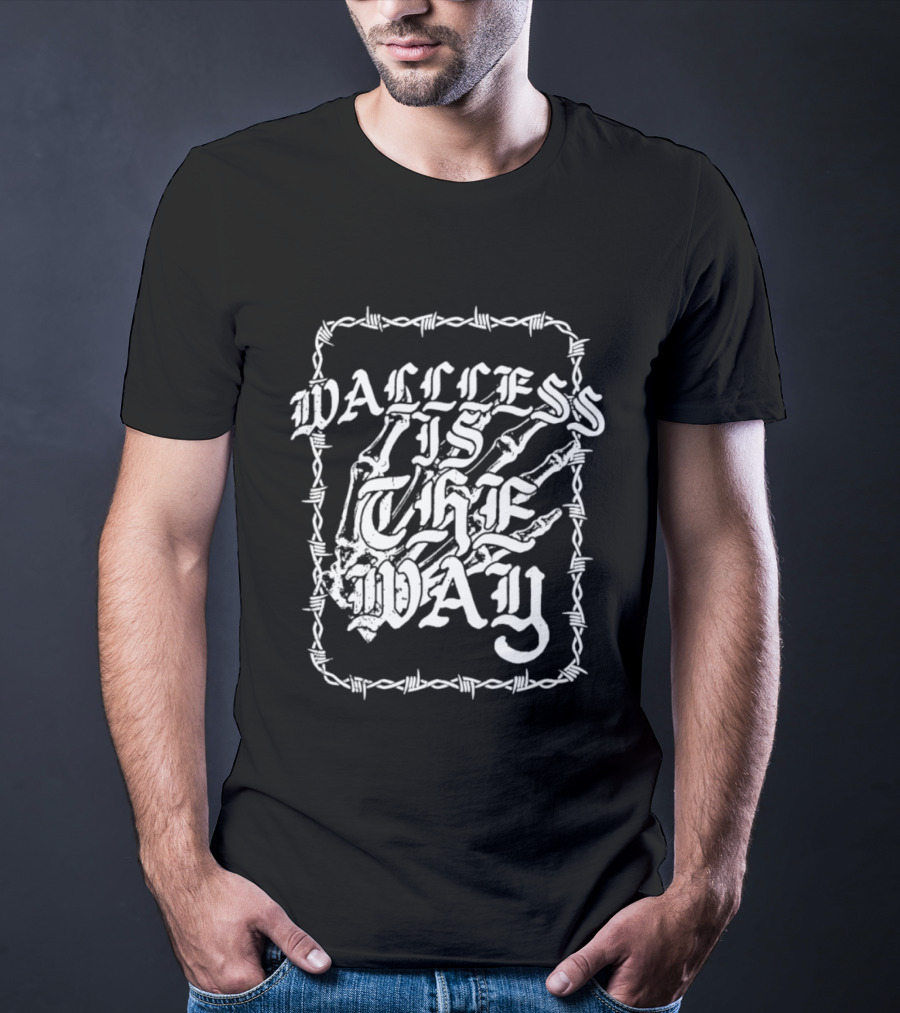 Wallless Is The Way Adam Wacker X WhiteCrayon Collaboration Barbed Skeleton T-Shirt