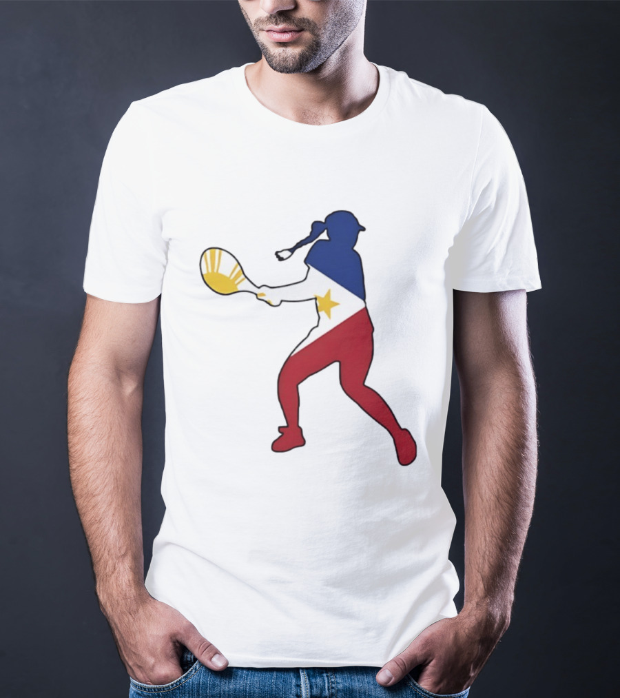 Alexandra Eala Tennis Player Silhouette Philippines Flag T-Shirt