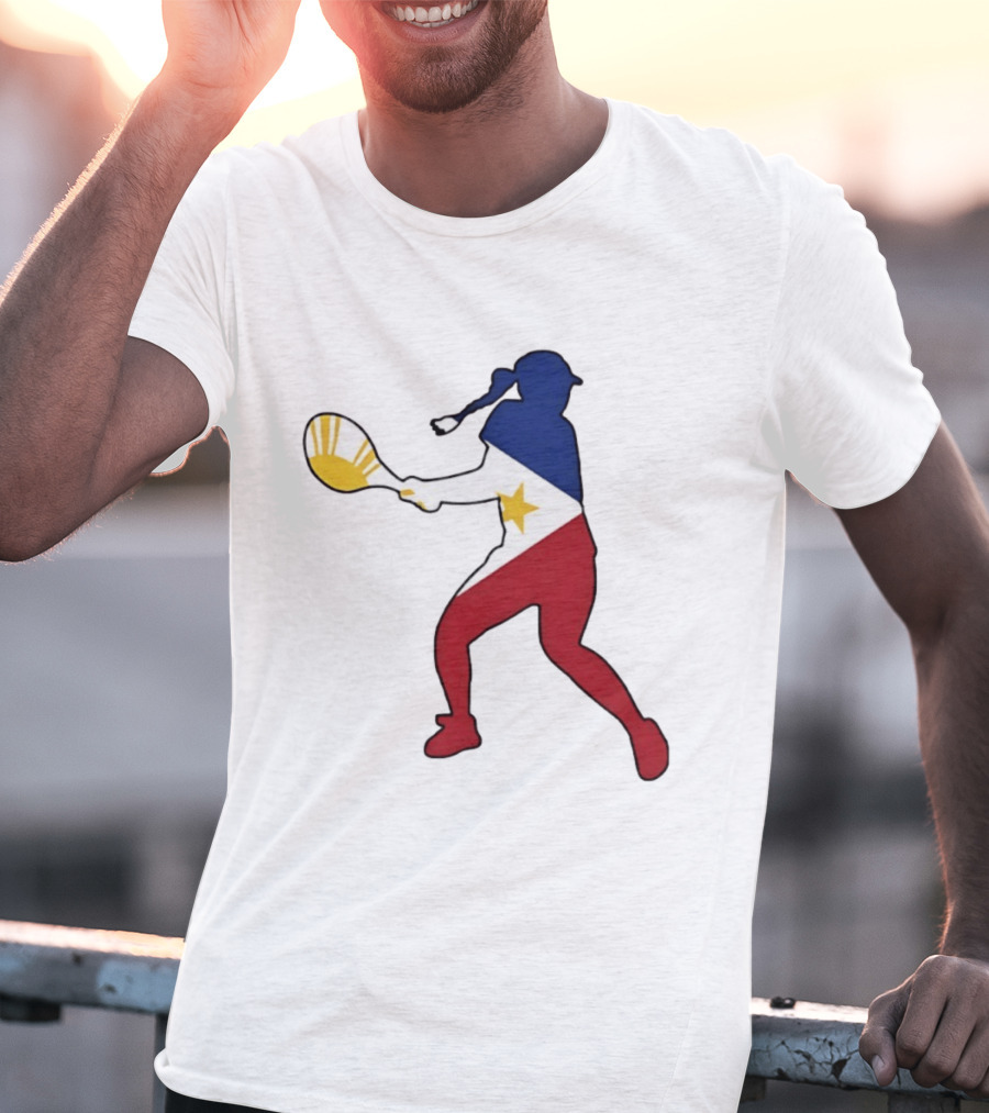 Alexandra Eala Tennis Player Silhouette Philippines Flag T-Shirt
