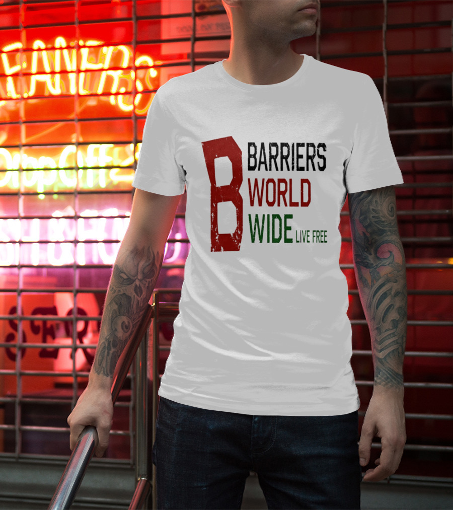 Barriers World Wide Live Free Streetwear Red Green T-Shirt