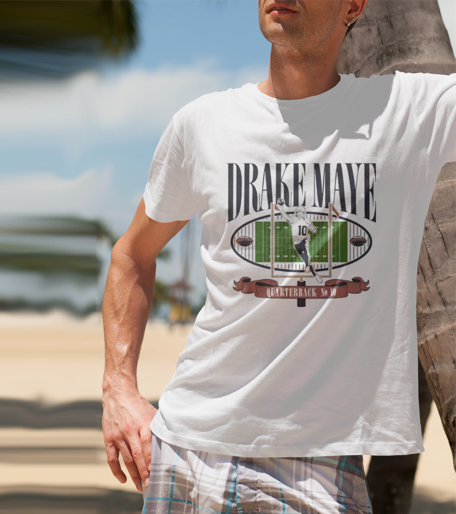 Drake Maye Quarterback No. 10 Football Gridiron Standouts T-Shirt