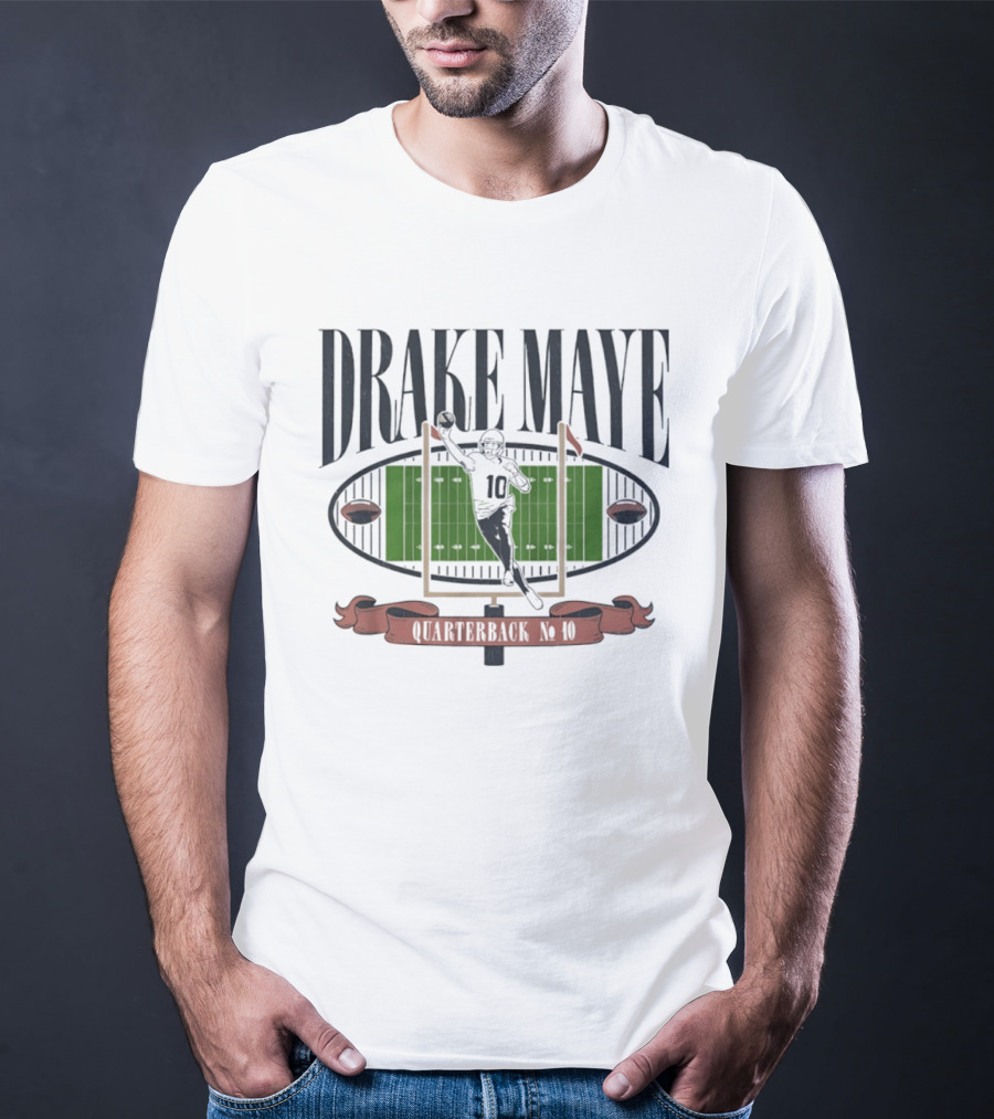 Drake Maye Quarterback No. 10 Football Gridiron Standouts T-Shirt