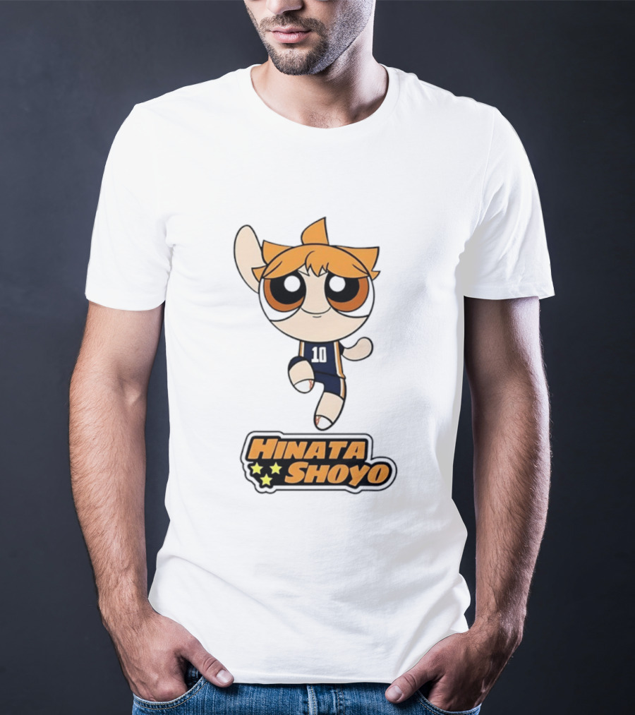 Hinata Shoyo Haikyuu Powerpuff Girls Crossover Anime Volleyball Player T-Shirt