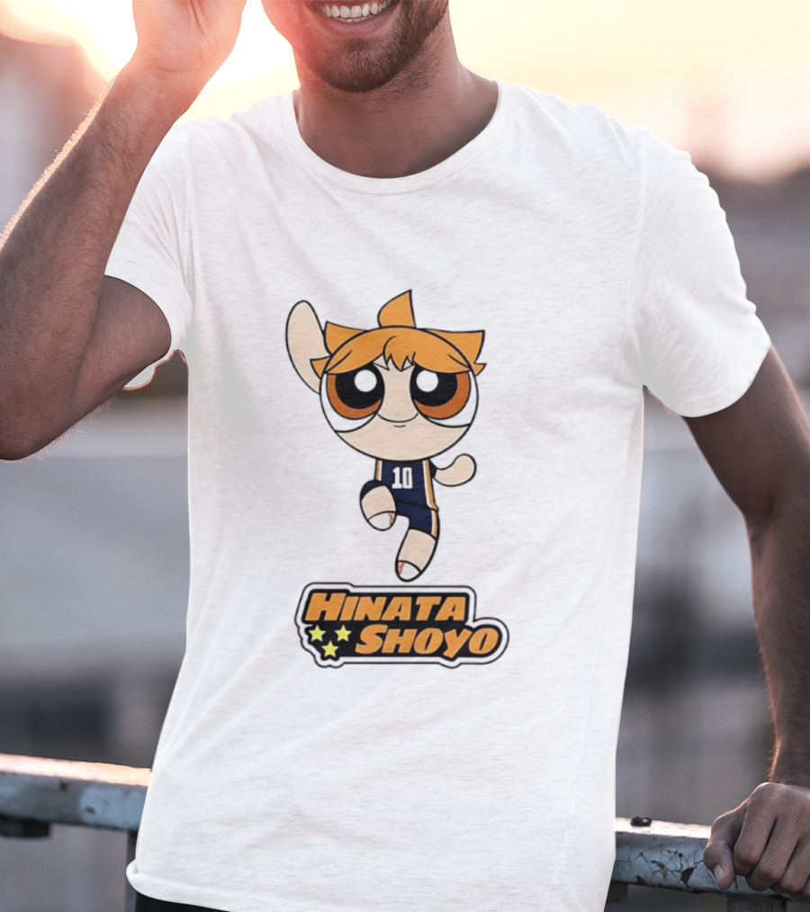 Hinata Shoyo Haikyuu Powerpuff Girls Crossover Anime Volleyball Player T-Shirt