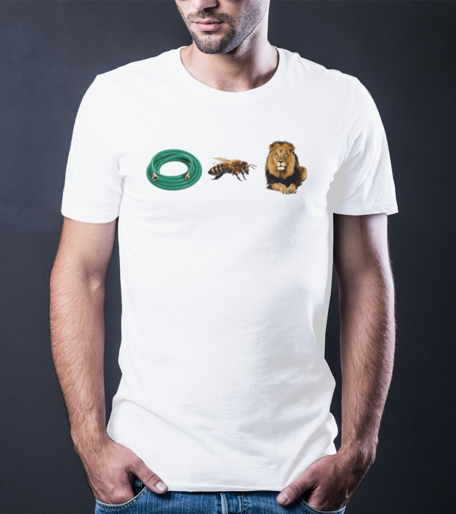 Hose Bee Lion Rebus Wordplay Pun Gardening Humor T-Shirt