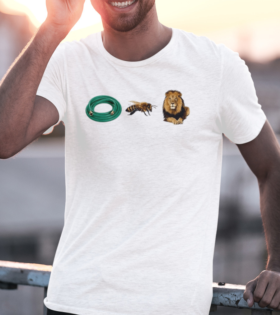 Hose Bee Lion Rebus Wordplay Pun Gardening Humor T-Shirt