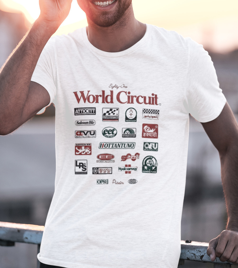 Racing Eighty One World Circuit Motorsport Track Icons Collection T-Shirt