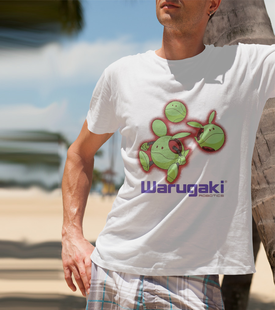 Warugaki Robotics Green Robot Trio Cartoon T-Shirt