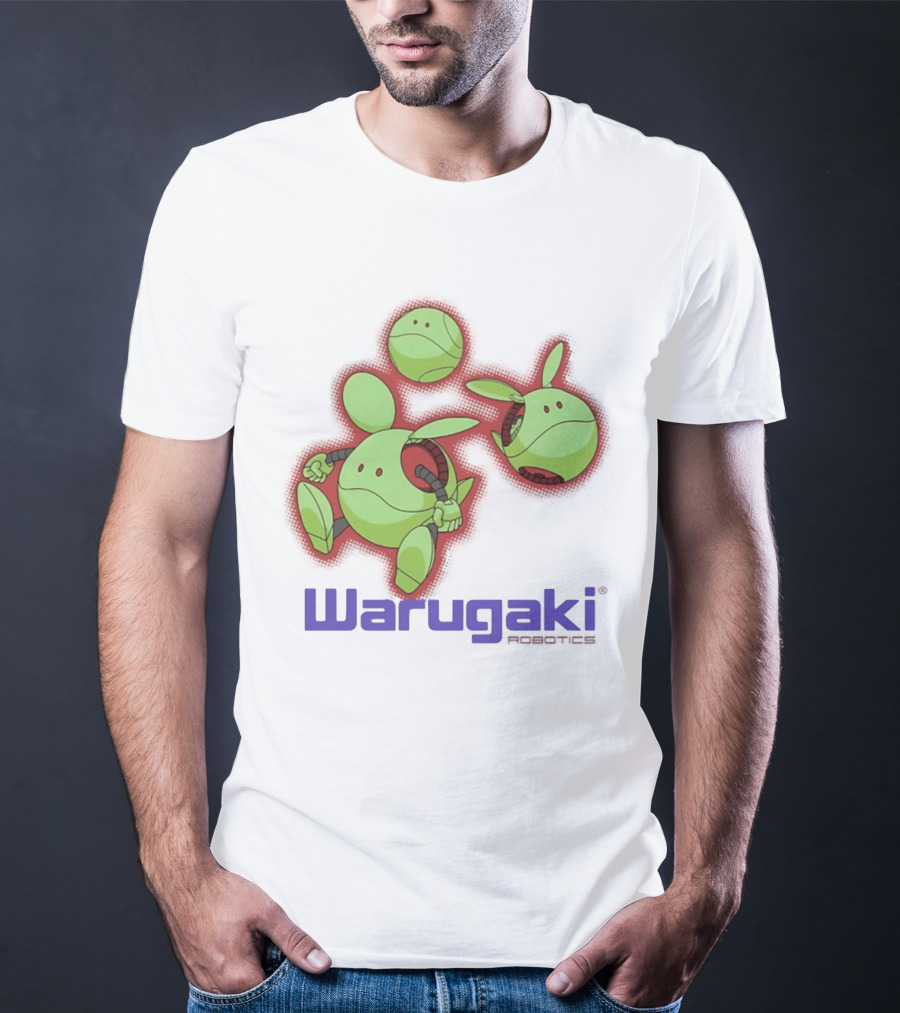Warugaki Robotics Green Robot Trio Cartoon T-Shirt