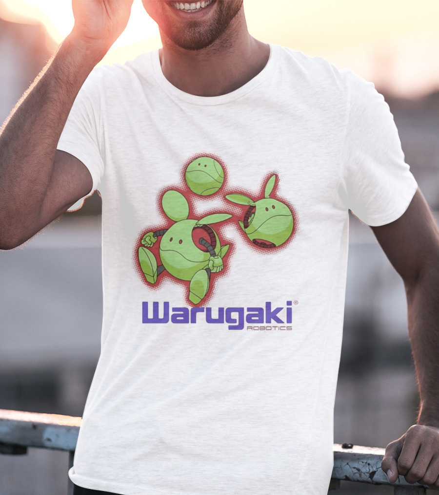 Warugaki Robotics Green Robot Trio Cartoon T-Shirt