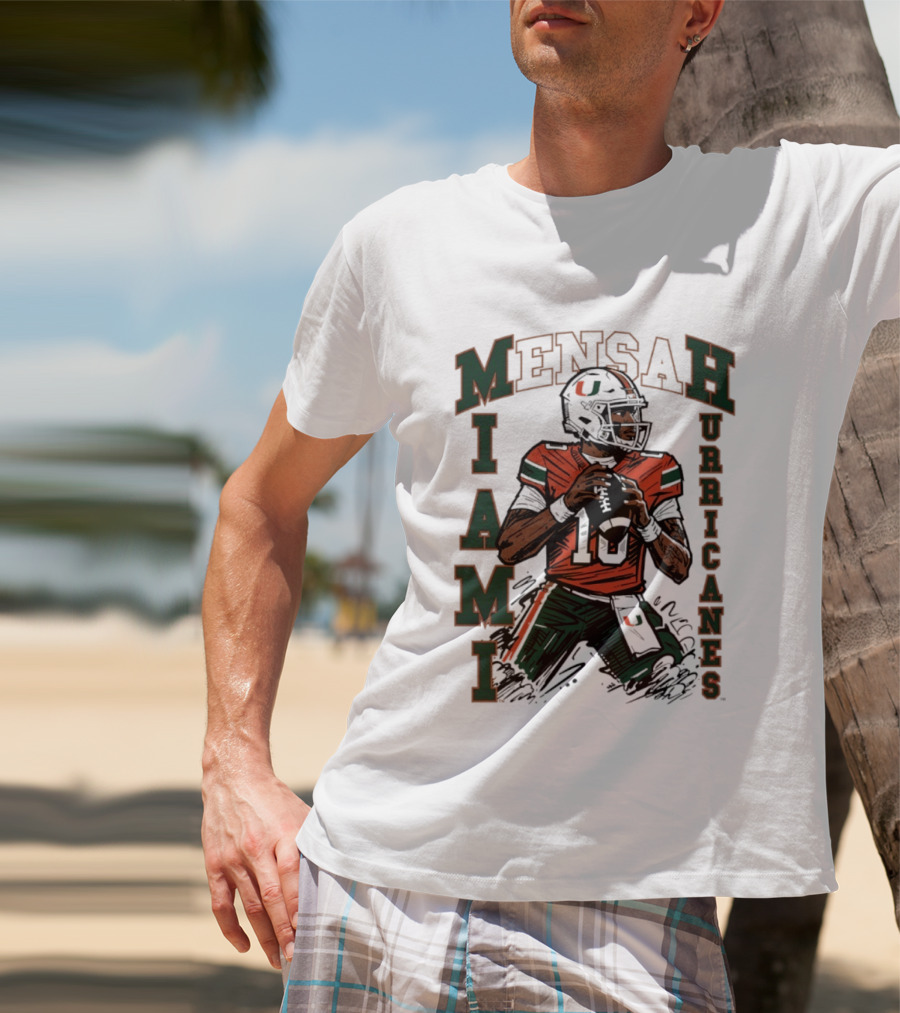 Mensah Miami Hurricanes NCAA Football Player 18 T-Shirt