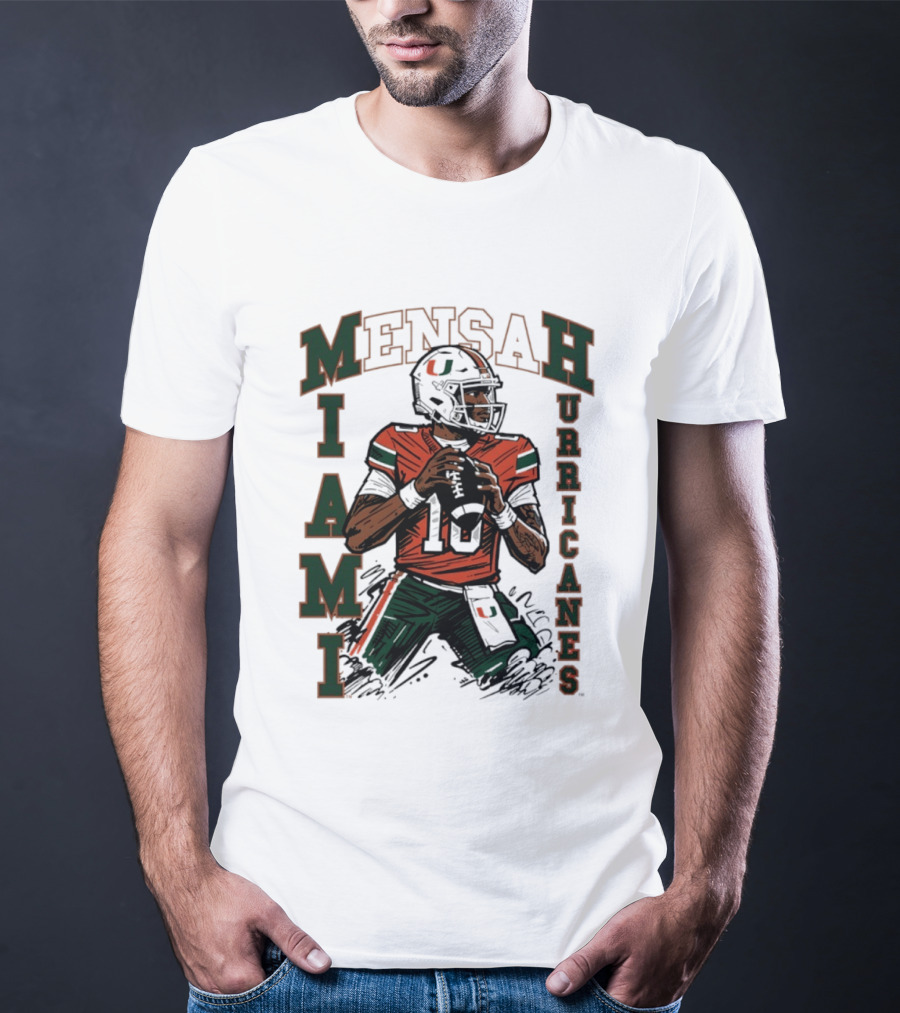 Mensah Miami Hurricanes NCAA Football Player 18 T-Shirt
