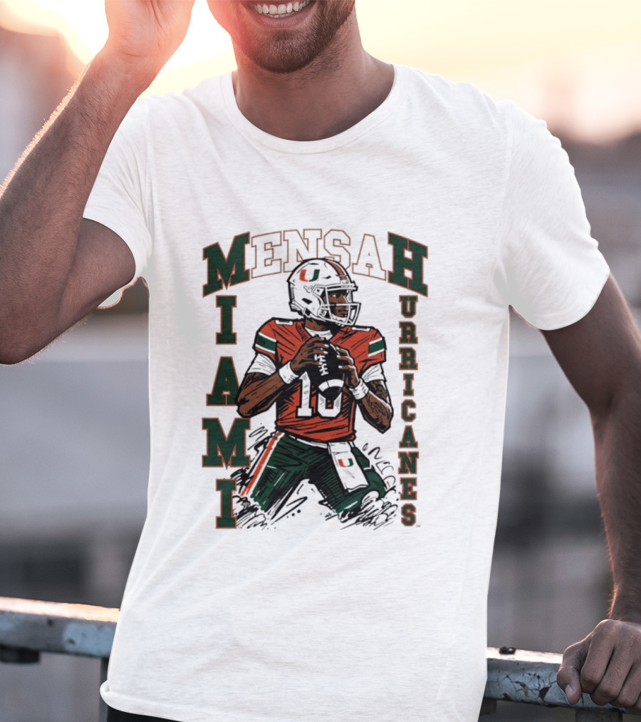 Mensah Miami Hurricanes NCAA Football Player 18 T-Shirt