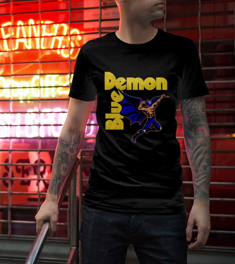 Alejandro Munoz Moreno Blue Demon Mexico Wrestling Iconic Luchador T-Shirt